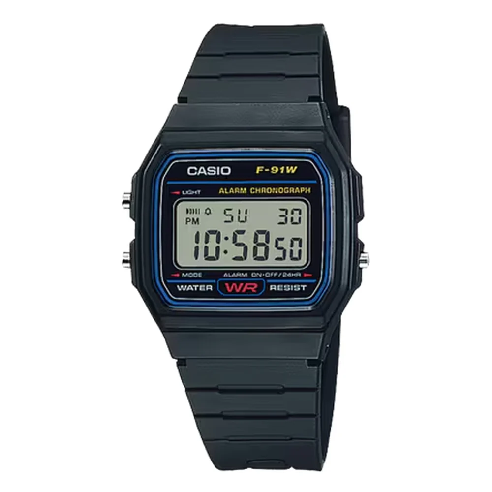 Casio F-91W black resin