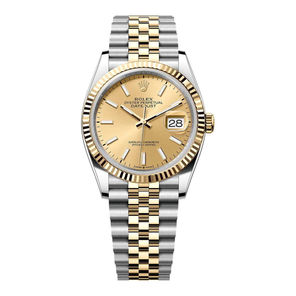 Rolex Datejust 36 two-tone champagne fluted Jubilee